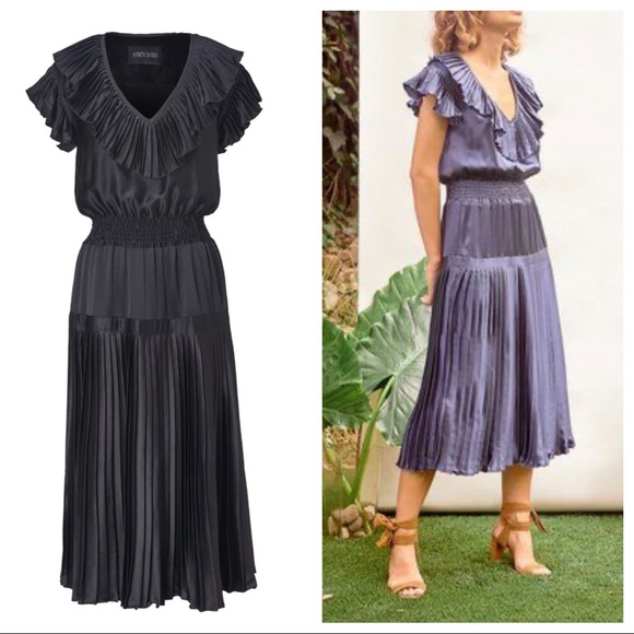 Amber Sakai MIDI Pleated Dress Size 4 - Picture 1 of 7